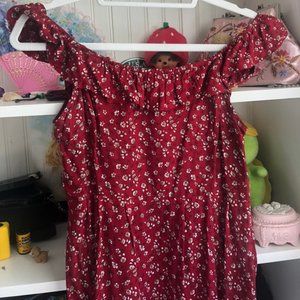 Brandy Melville off the shoulder floral red dress